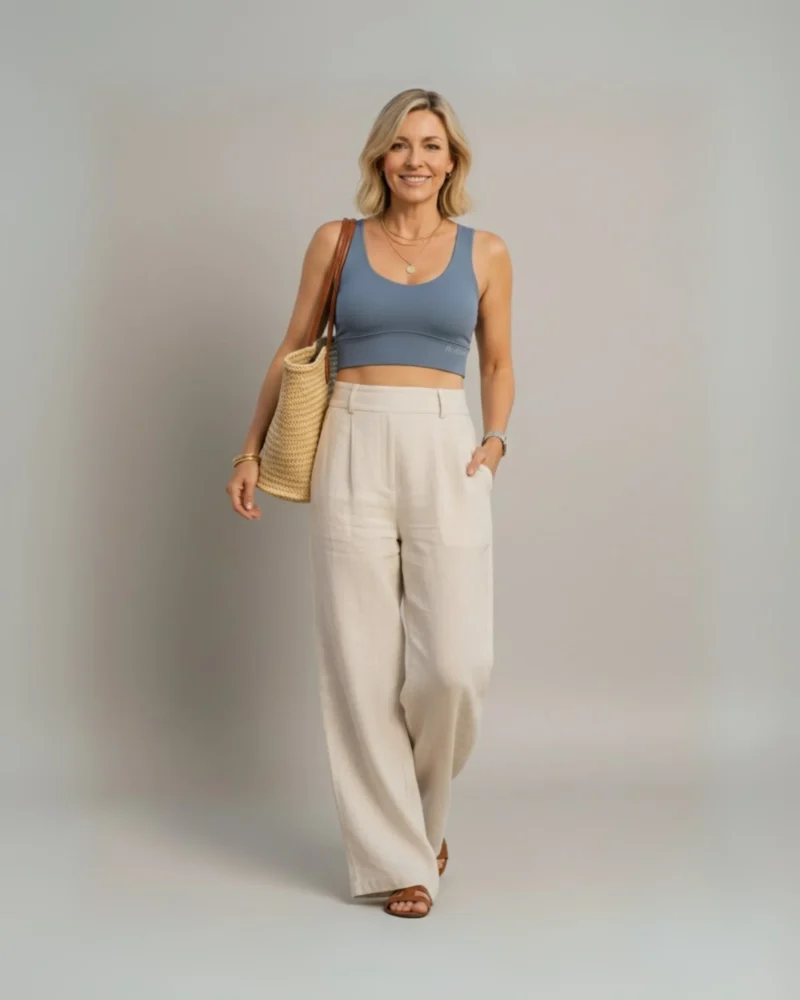 Top Alongado - Celeste