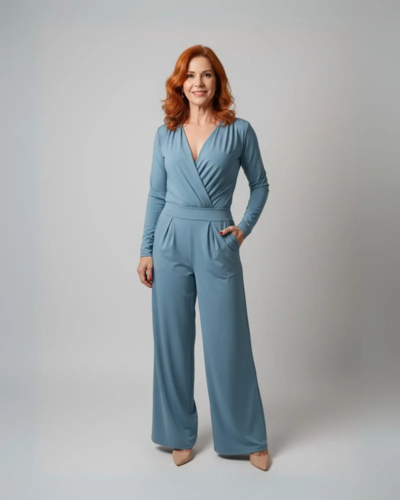 Calça Pantalona - Azul Retrô